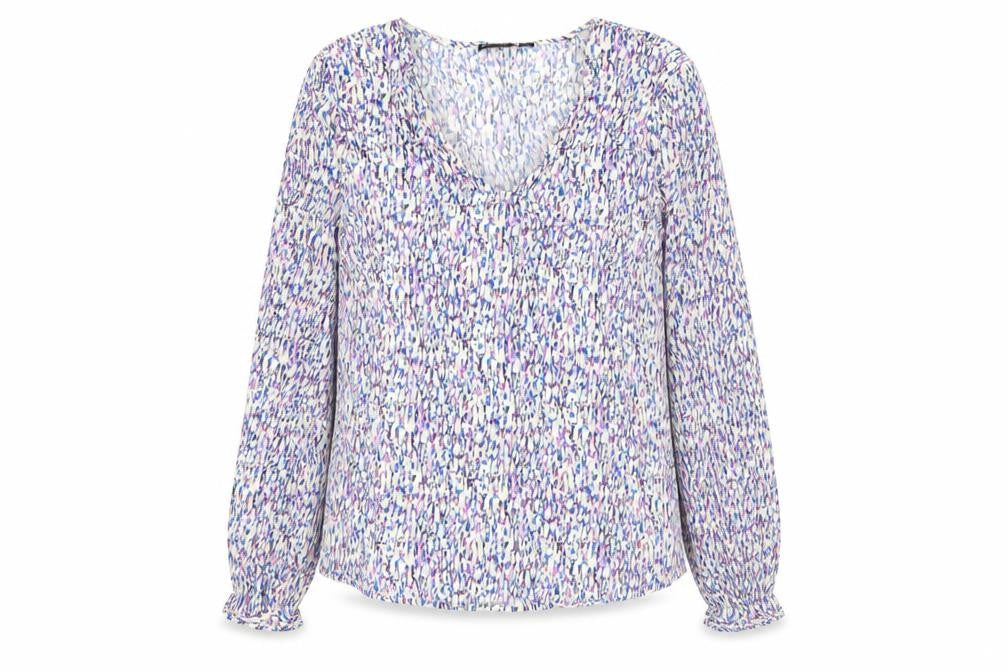 Front view of Pieces Women’s Multicoloured Floral Tunic Blouse, size L