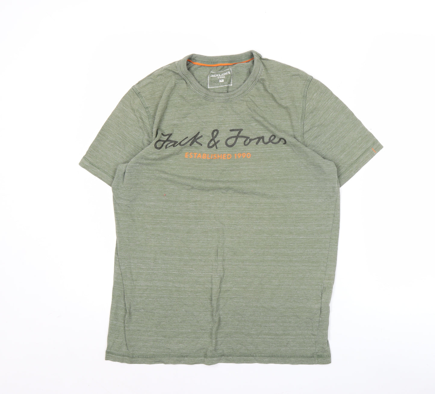 Jack & Jones Men's Green Graphic Logo T-Shirt Size M