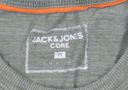 Jack & Jones Men's Green Graphic Logo T-Shirt Size M