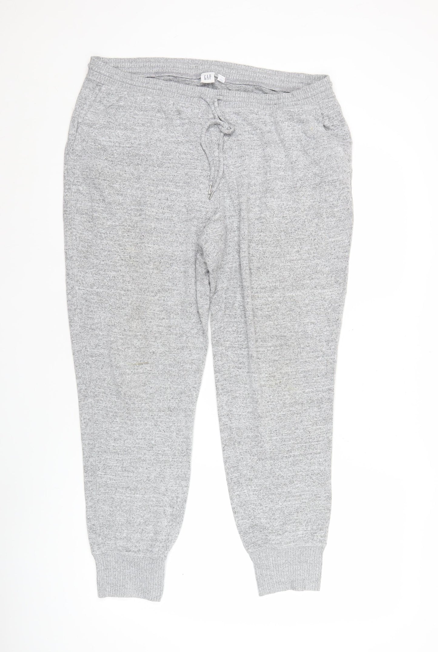 GAP Women’s Grey Jogger Trousers L Regular Fit Elastic Waist