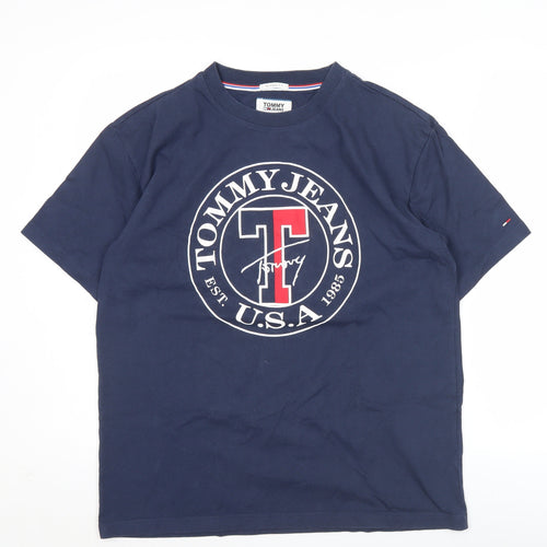 Tommy Jeans Men's Blue M Relaxed Fit Graphic Logo T-Shirt