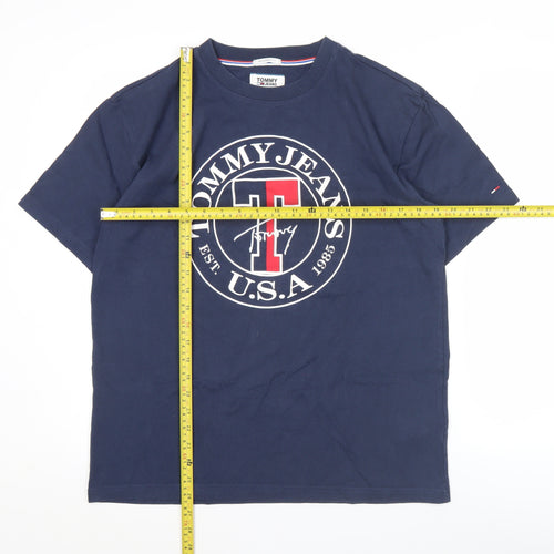 Tommy Jeans Men's Blue M Relaxed Fit Graphic Logo T-Shirt