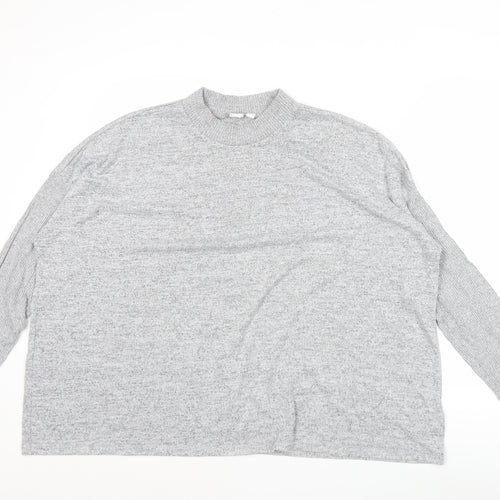 GAP Women’s Grey XL Mock Neck Long Sleeve Knit Pullover Jumper