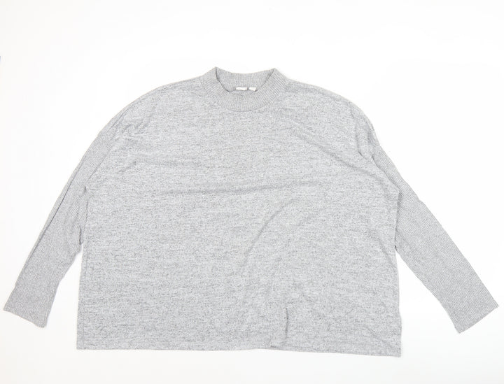 GAP Women’s Grey XL Mock Neck Long Sleeve Knit Pullover Jumper