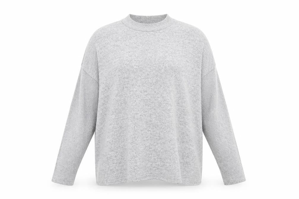 Front view of Gap Women’s Grey XL Mock Neck Long Sleeve Knit jumper
