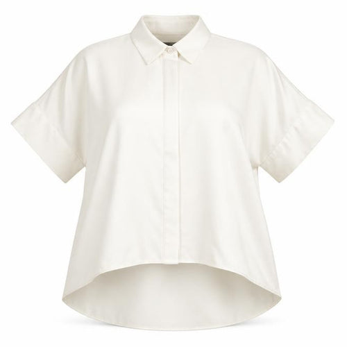 Alice + Olivia Women White XS Collared Button-Up Tunic Shirt Satin