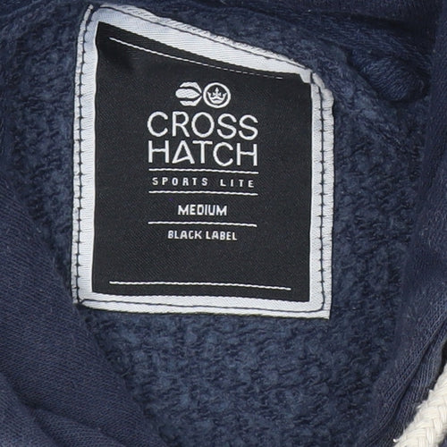 Crosshatch Mens Blue Pullover Hoodie Medium Logo Graphic Floral