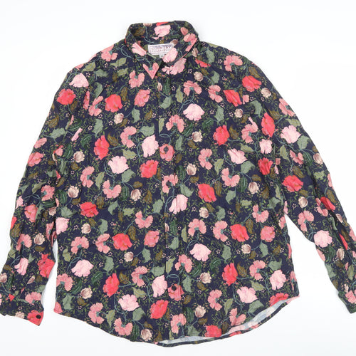 Country Collection Men's Multicolour Floral Viscose Shirt Size 16 L/S