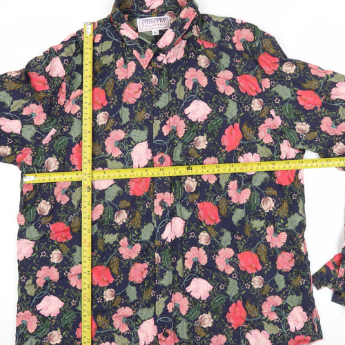 Country Collection Men's Multicolour Floral Viscose Shirt Size 16 L/S