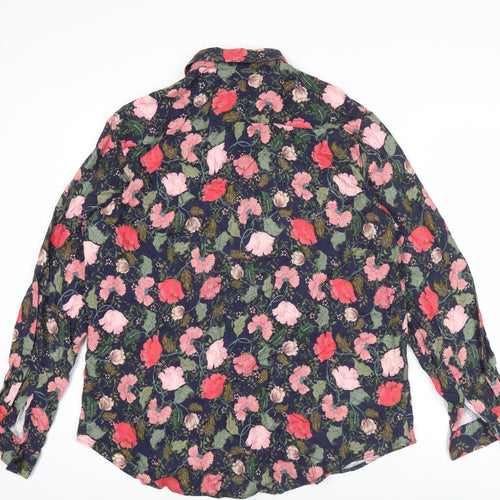 Country Collection Men's Multicolour Floral Viscose Shirt Size 16 L/S