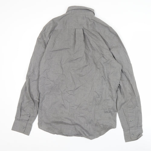 Old Navy Men’s Grey Slim Fit Long Sleeve Button-Up Shirt Size S