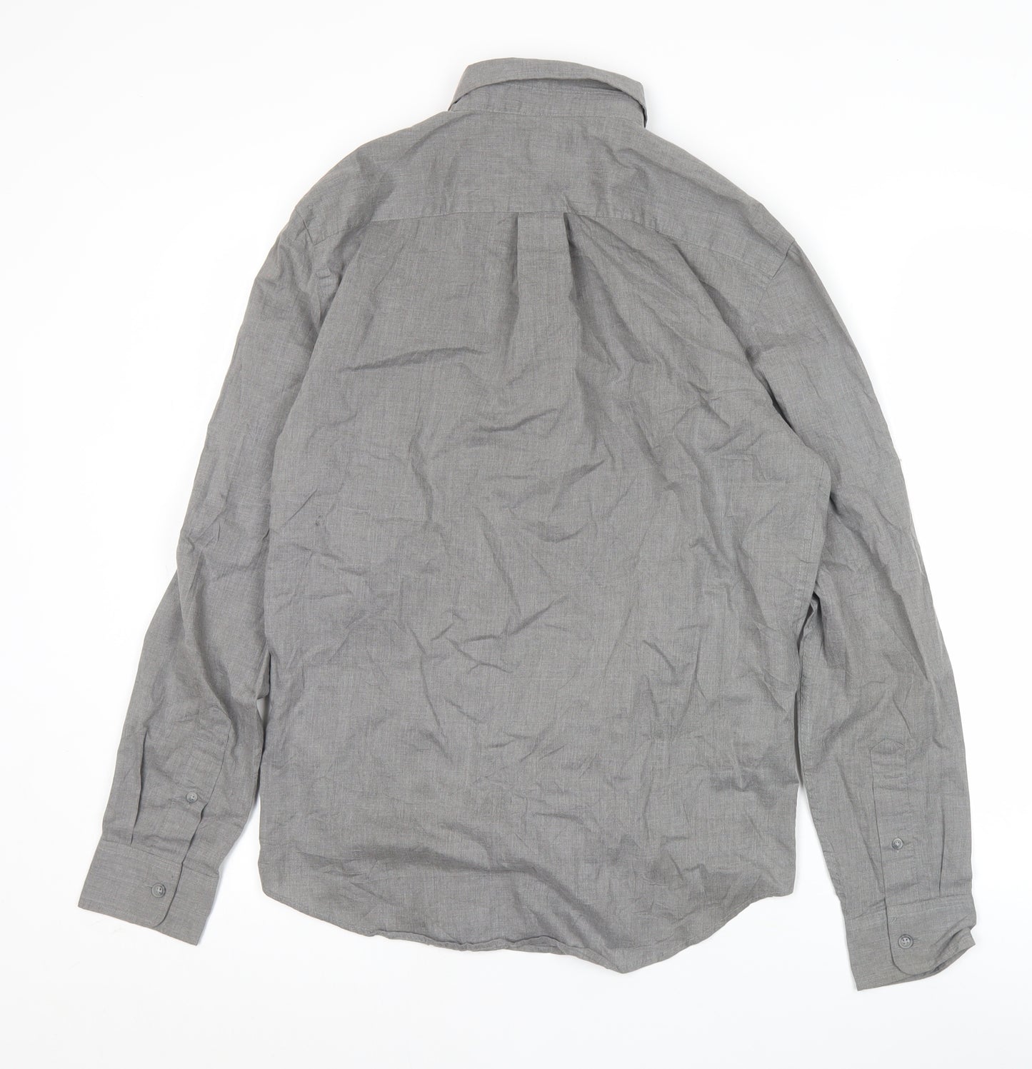 Old Navy Men’s Grey Slim Fit Long Sleeve Button-Up Shirt Size S