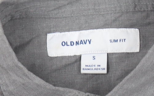 Old Navy Men’s Grey Slim Fit Long Sleeve Button-Up Shirt Size S