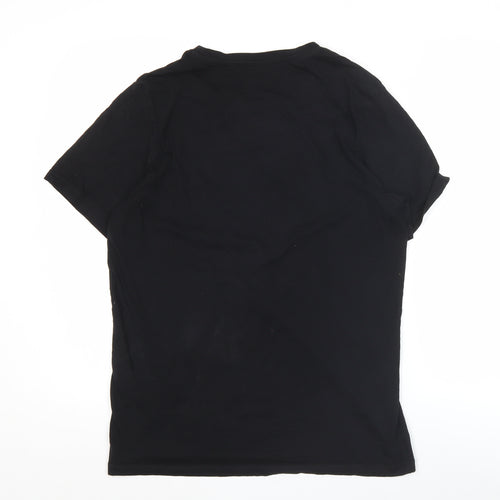 Jack & Jones Men's Black Small Crew Neck Cotton T-Shirt