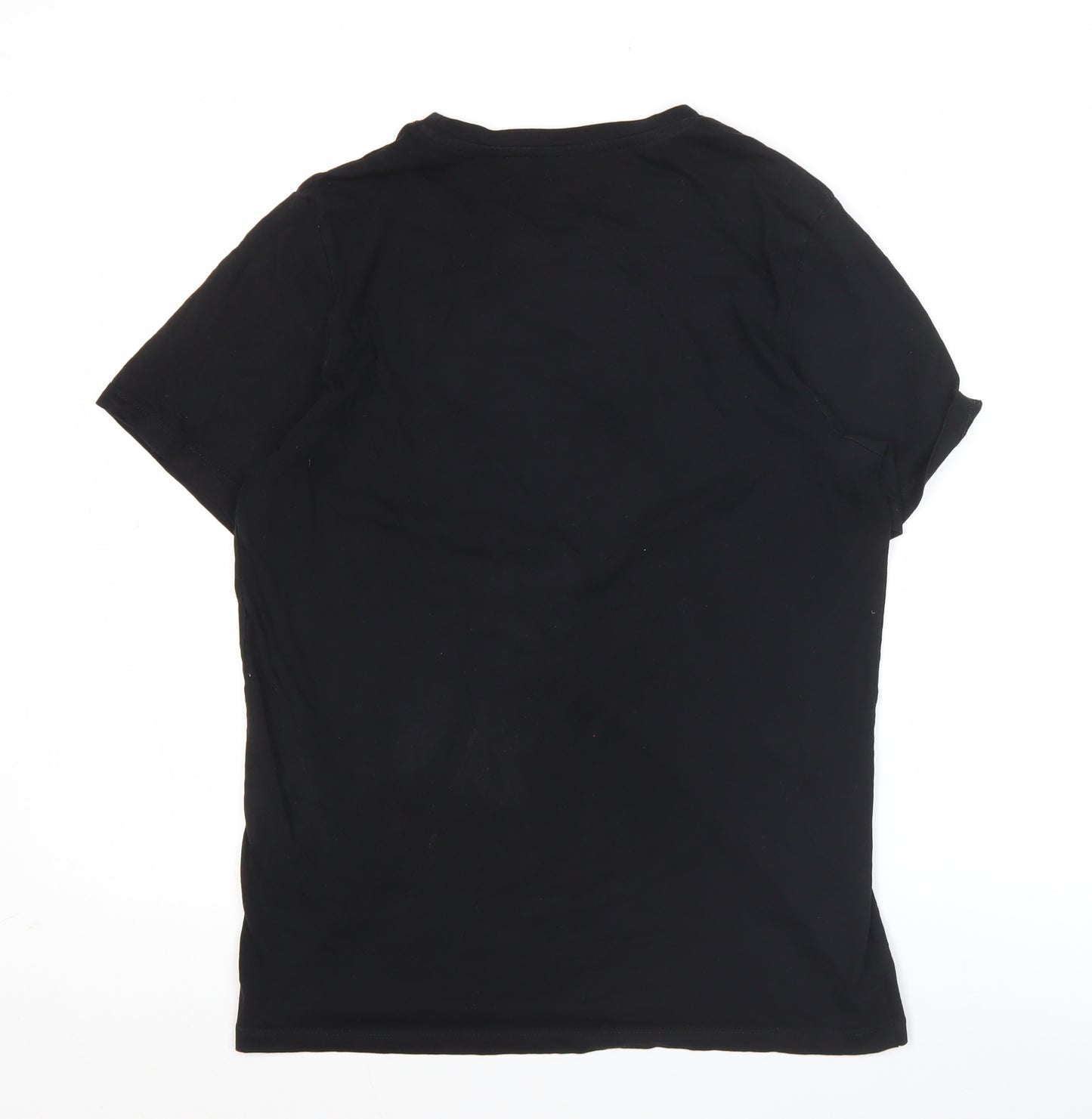 Jack & Jones Men's Black Small Crew Neck Cotton T-Shirt