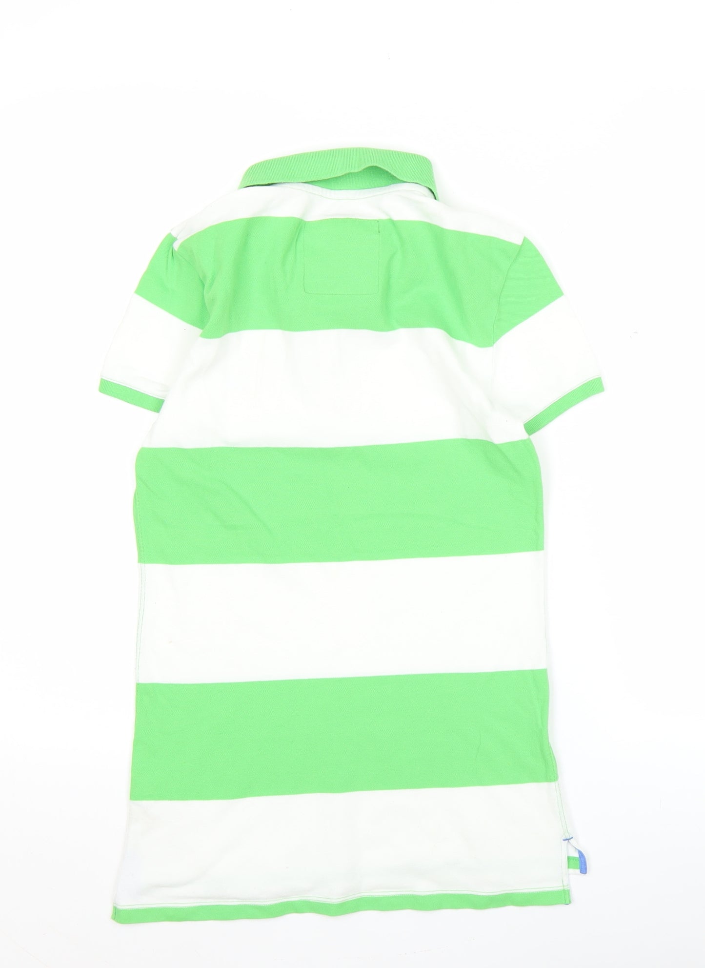 American Eagle Womens Green White Striped Polo Shirt Size M Casual