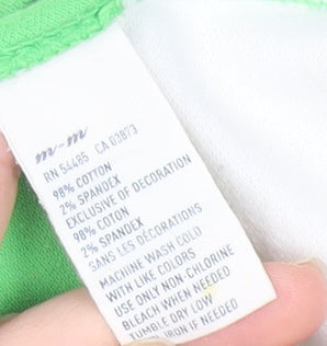 American Eagle Womens Green White Striped Polo Shirt Size M Casual