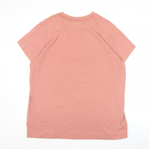 Adidas Womens Pink T-Shirt L Short Sleeve 100% Cotton Casual