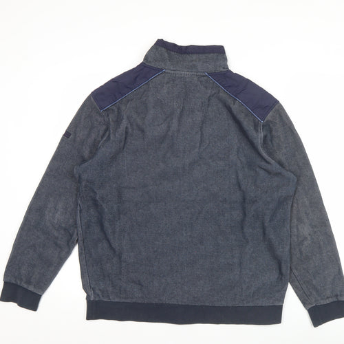 Pre End Mens Blue Quarter Zip Sweatshirt Size L Cotton Blend