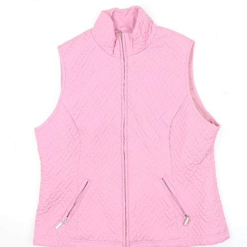 Pure & Natural Womens Pink Quilted Waistcoat Bodywarmer M