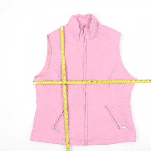 Pure & Natural Womens Pink Quilted Waistcoat Bodywarmer M