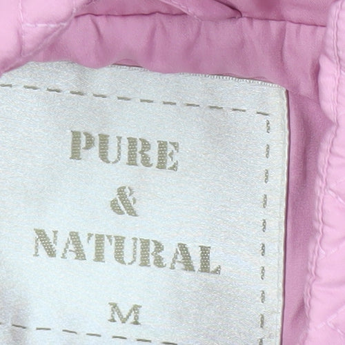Pure & Natural Womens Pink Quilted Waistcoat Bodywarmer M