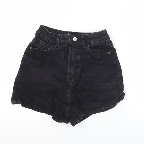 Primark Women’s Black Denim Mom Shorts Size 6 High Rise Casual
