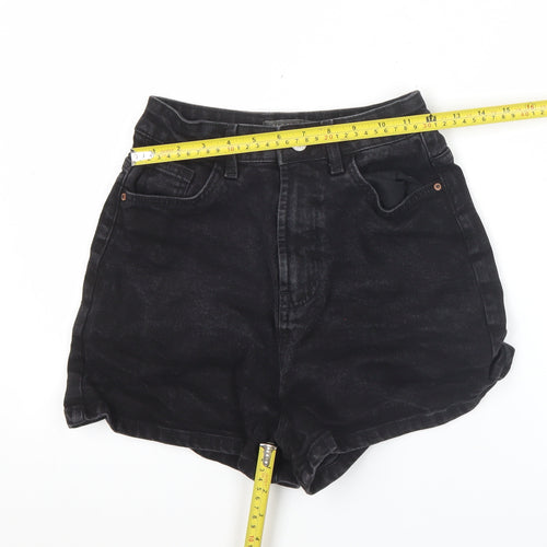 Primark Women’s Black Denim Mom Shorts Size 6 High Rise Casual