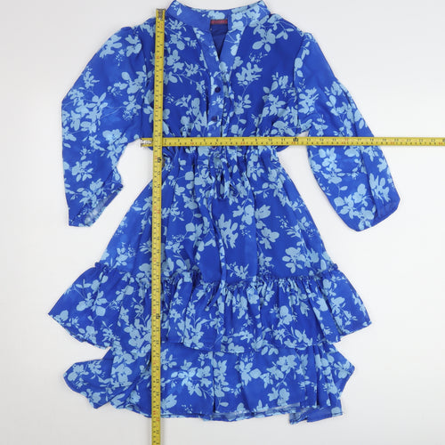 Kate & Pippa Women’s Blue Floral A-Line Knee Length Dress S