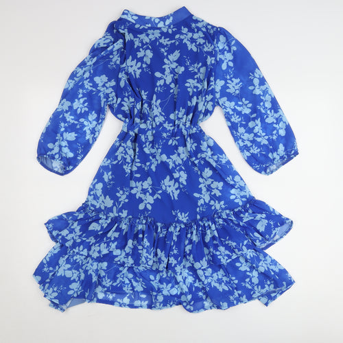 Kate & Pippa Women’s Blue Floral A-Line Knee Length Dress S