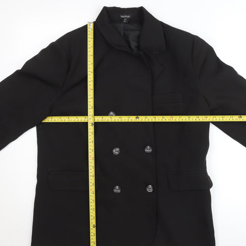 Boohoo Women’s Black Size 10 Double-Breasted Blazer Jacket