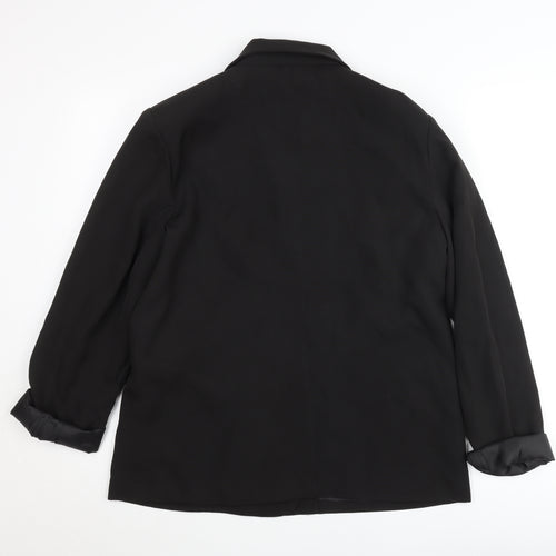 Boohoo Women’s Black Size 10 Double-Breasted Blazer Jacket