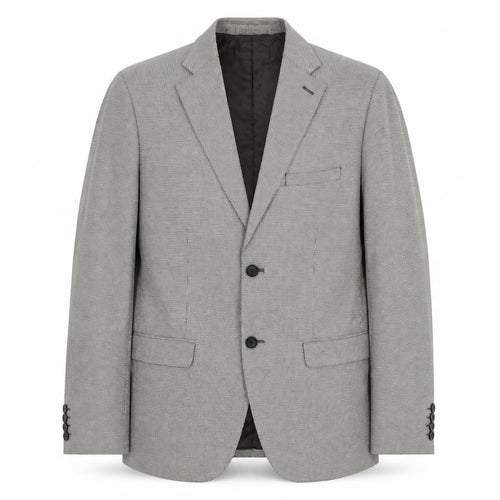 Zara Man Men’s Grey Check Blazer Jacket Size 42 Regular Notch Lapel