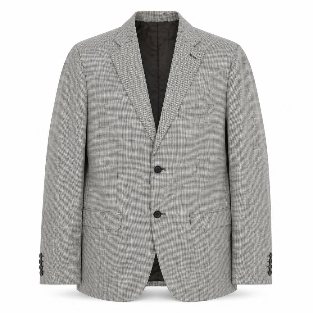 Zara Man Men’s Grey Check Blazer Jacket Size 42 Regular Notch Lapel