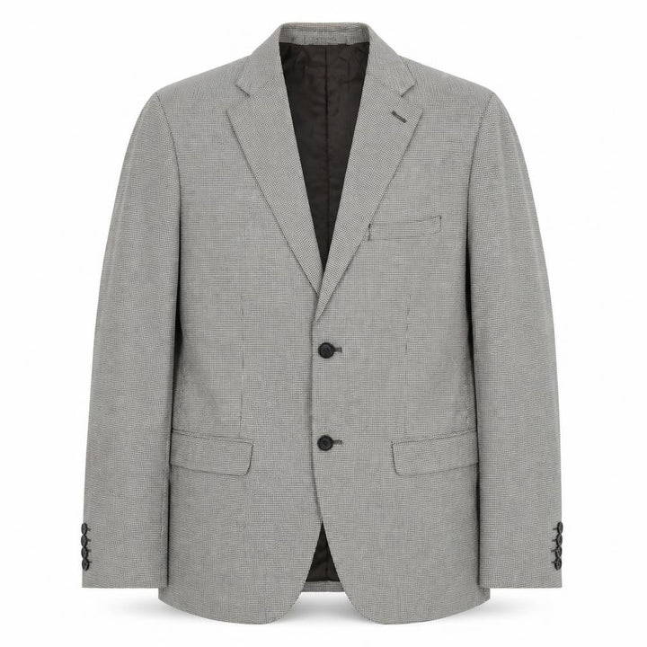 Zara Man Men’s Grey Check Blazer Jacket Size 42 Regular Notch Lapel