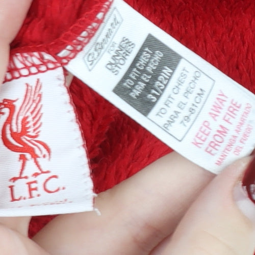 Liverpool FC Boys Red Hooded Wrap Robe 10-11 Years Fleece Football Fanwear