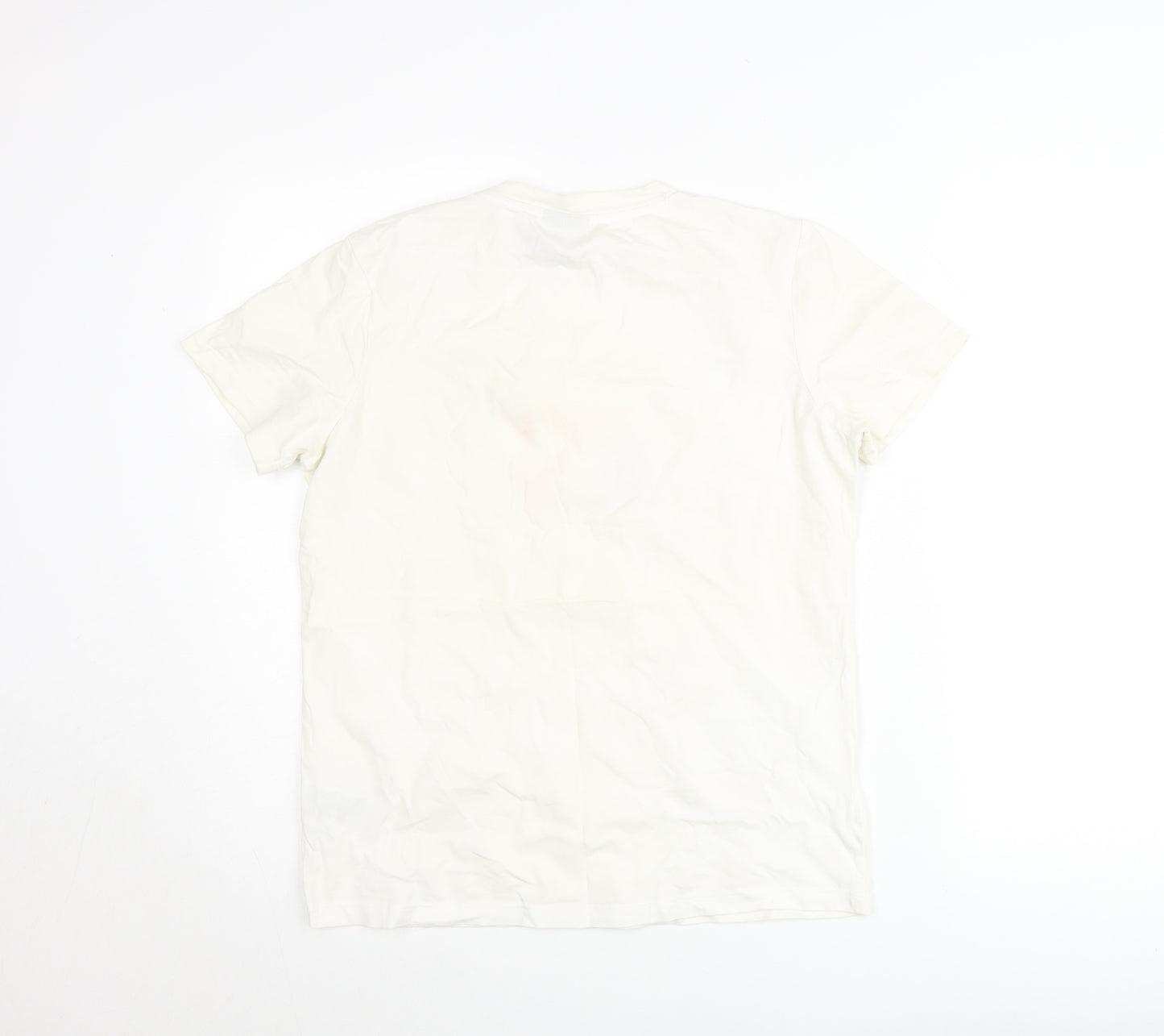 Flair Womens White M T-Shirt Graphic Print Sports Casual