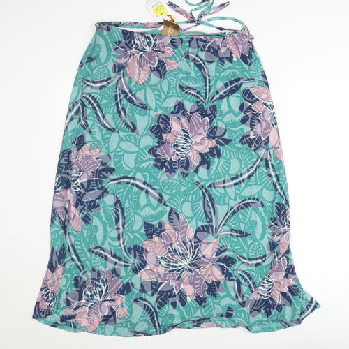 Marks and Spencer Women’s Multicoloured Wrap Midi Skirt Size 16 Floral Summer