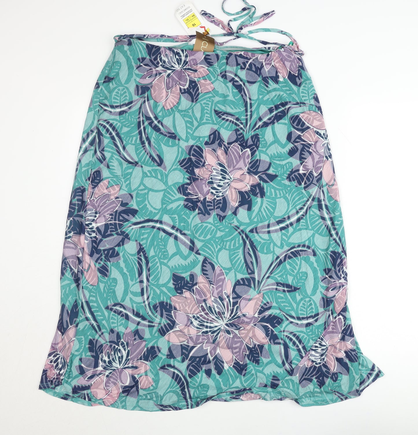 Marks and Spencer Women’s Multicoloured Wrap Midi Skirt Size 16 Floral Summer