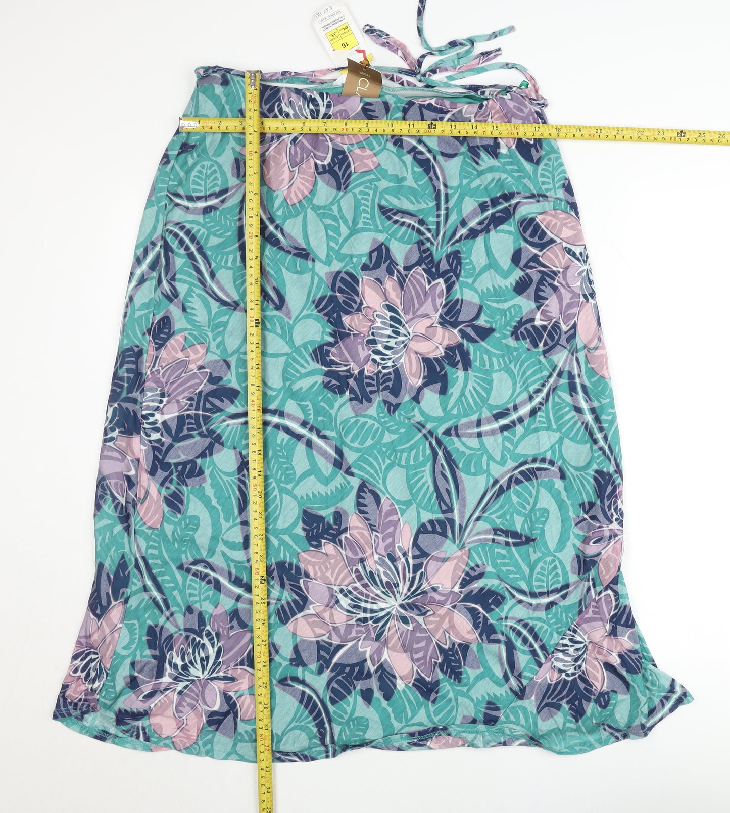 Marks and Spencer Women’s Multicoloured Wrap Midi Skirt Size 16 Floral Summer
