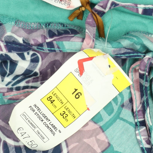 Marks and Spencer Women’s Multicoloured Wrap Midi Skirt Size 16 Floral Summer