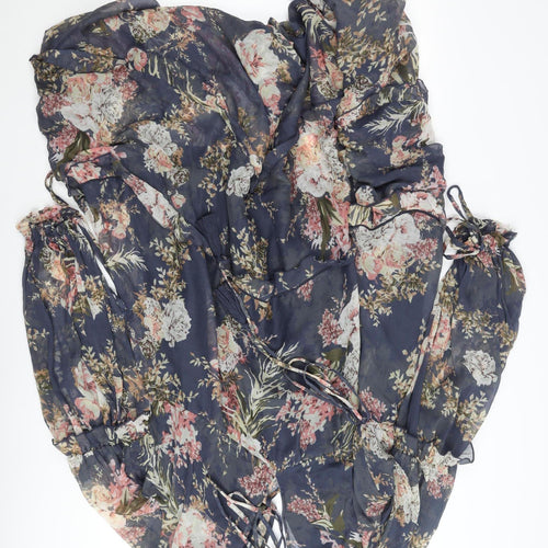ASOS DESIGN Women’s Floral Midi Wrap Dress Size 16 Multicoloured