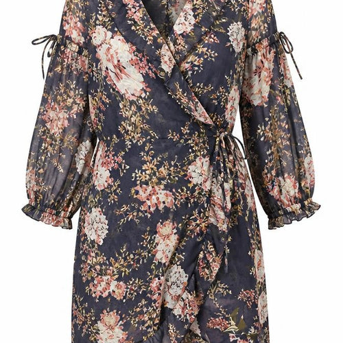 ASOS DESIGN Women’s Floral Midi Wrap Dress Size 16 Multicoloured