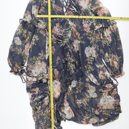 ASOS DESIGN Women’s Floral Midi Wrap Dress Size 16 Multicoloured