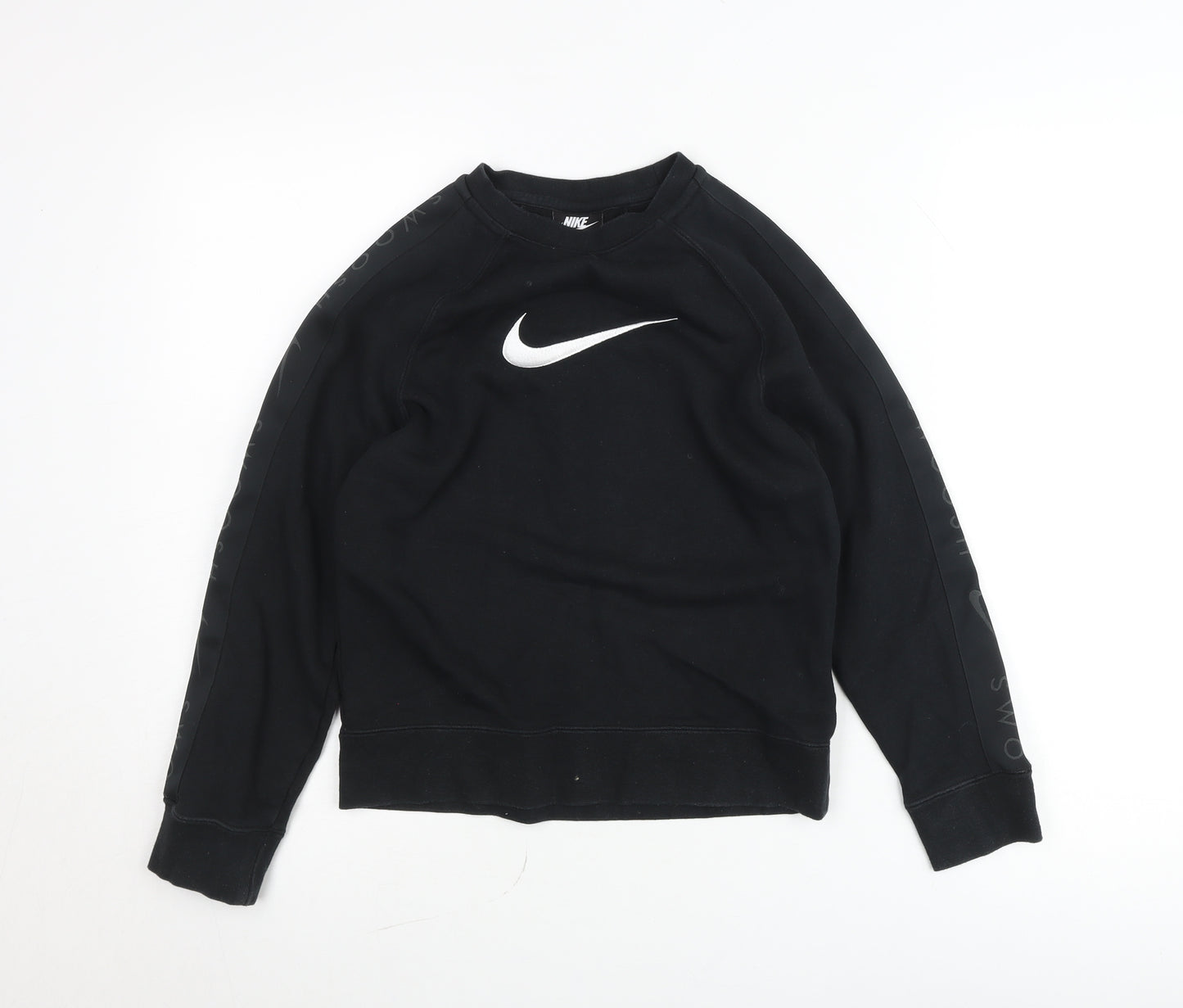 Nike Boys Black Pullover Jumper 11-12 Years Crew Neck Graphic Sportswear