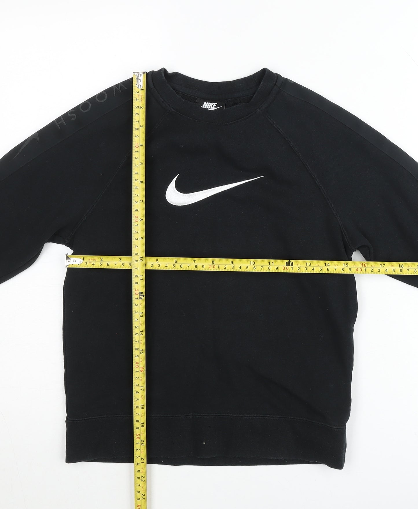 Nike Boys Black Pullover Jumper 11-12 Years Crew Neck Graphic Sportswear