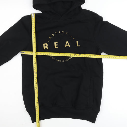 Next Boys Black Hoodie 9 Years Pullover Graphic Logo Sweatshirt