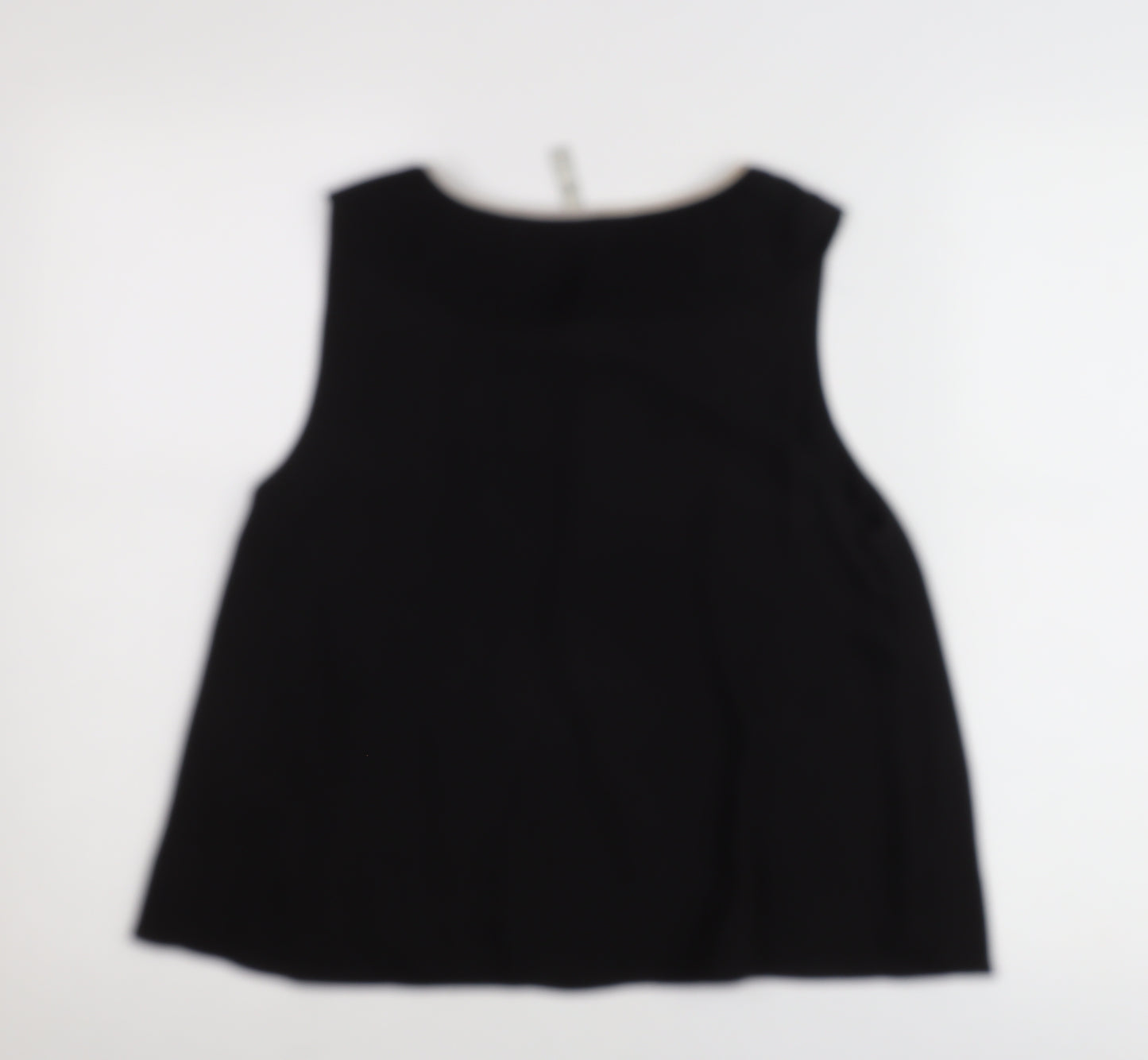 Zara Women Black Size 8 Sleeveless Tunic Blouse with Pleated Collar