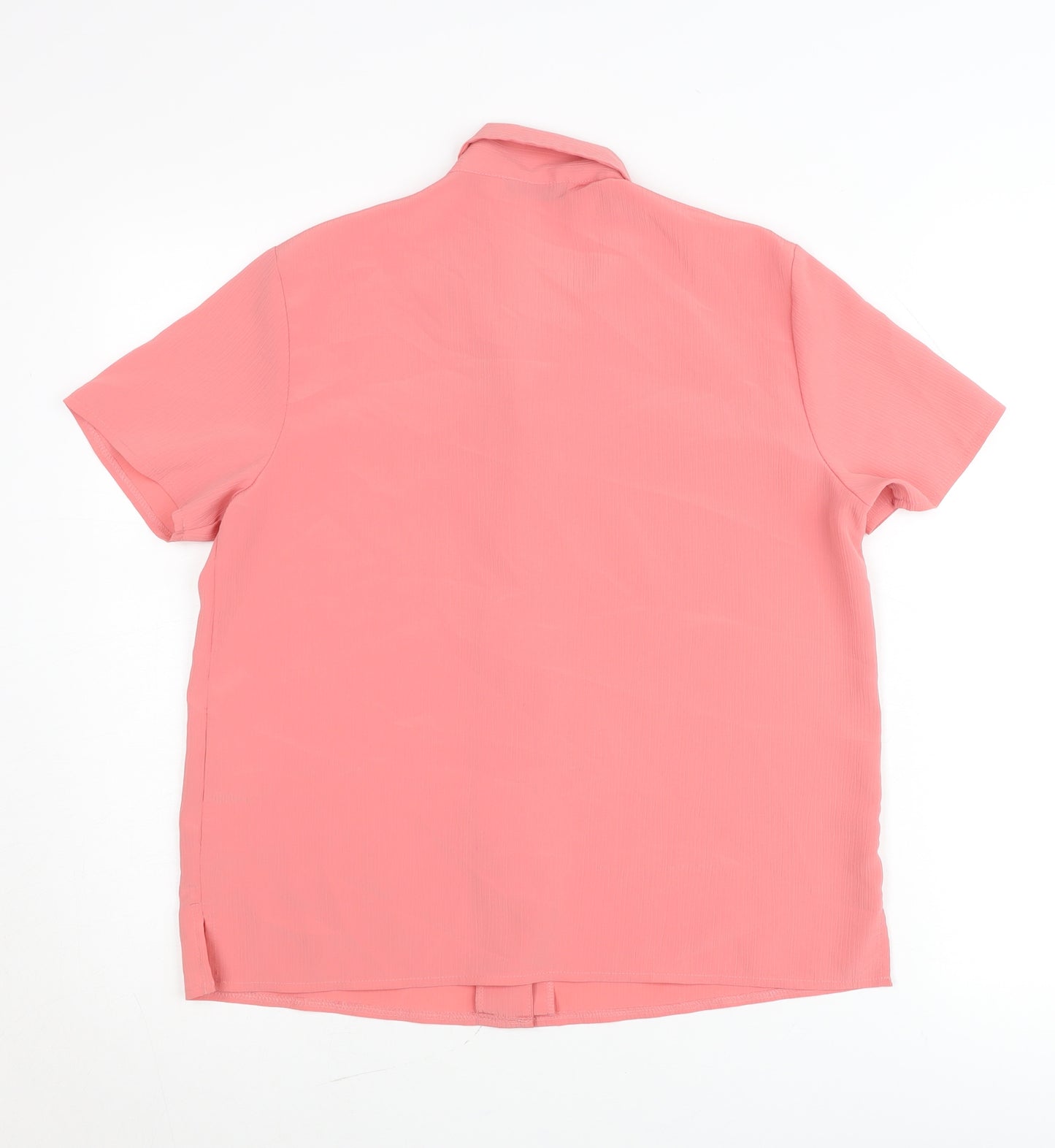 BHS Womens Pink Size 14 Button-Up Short Sleeve Collared Shirt