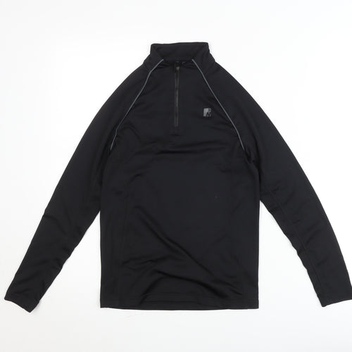 Nevica Teens Black 12 Slim Athletic Ski 1/4 Zip Sweatshirt